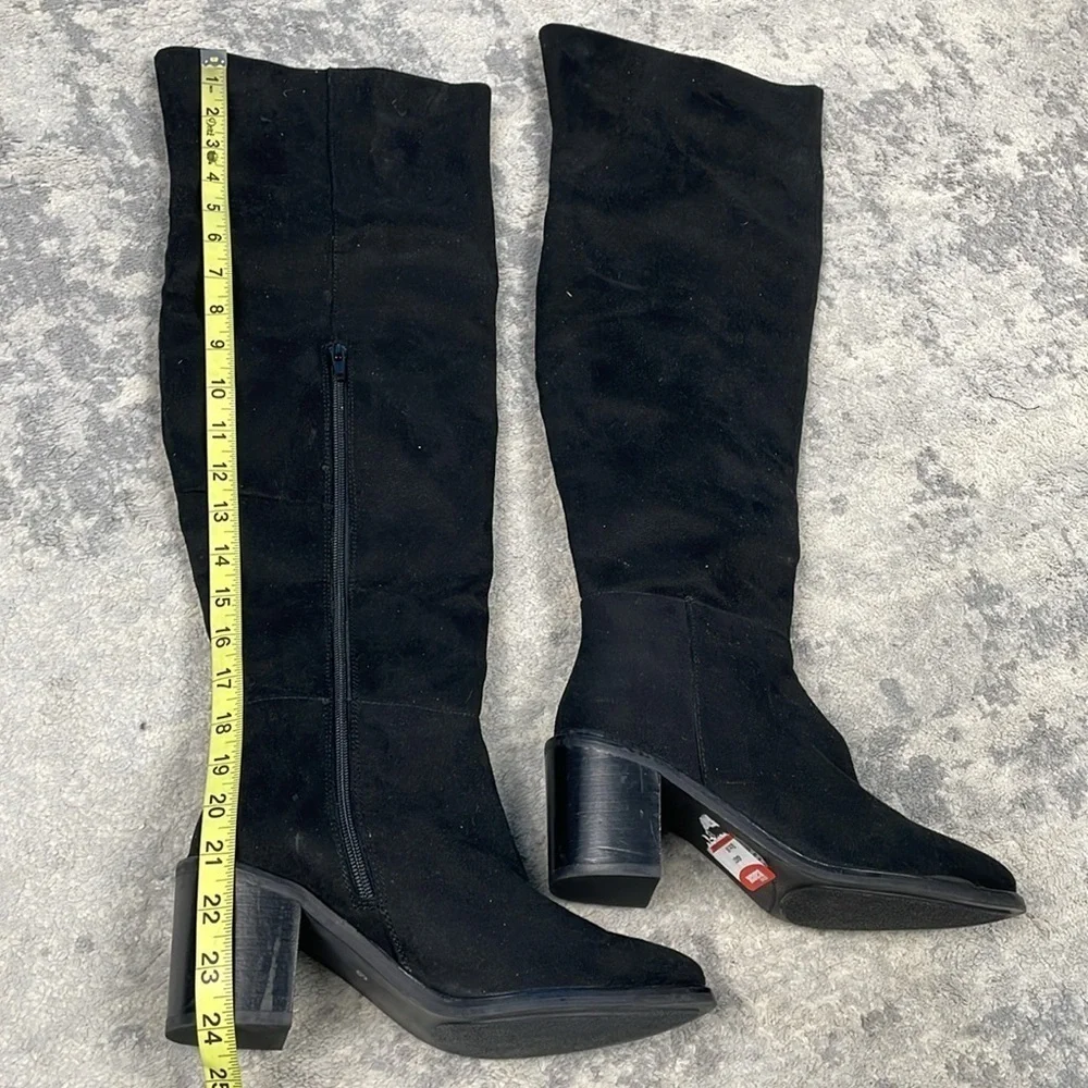 New Seychelles Gifted Tall Boot Over The Knee Black Suede Sz 6